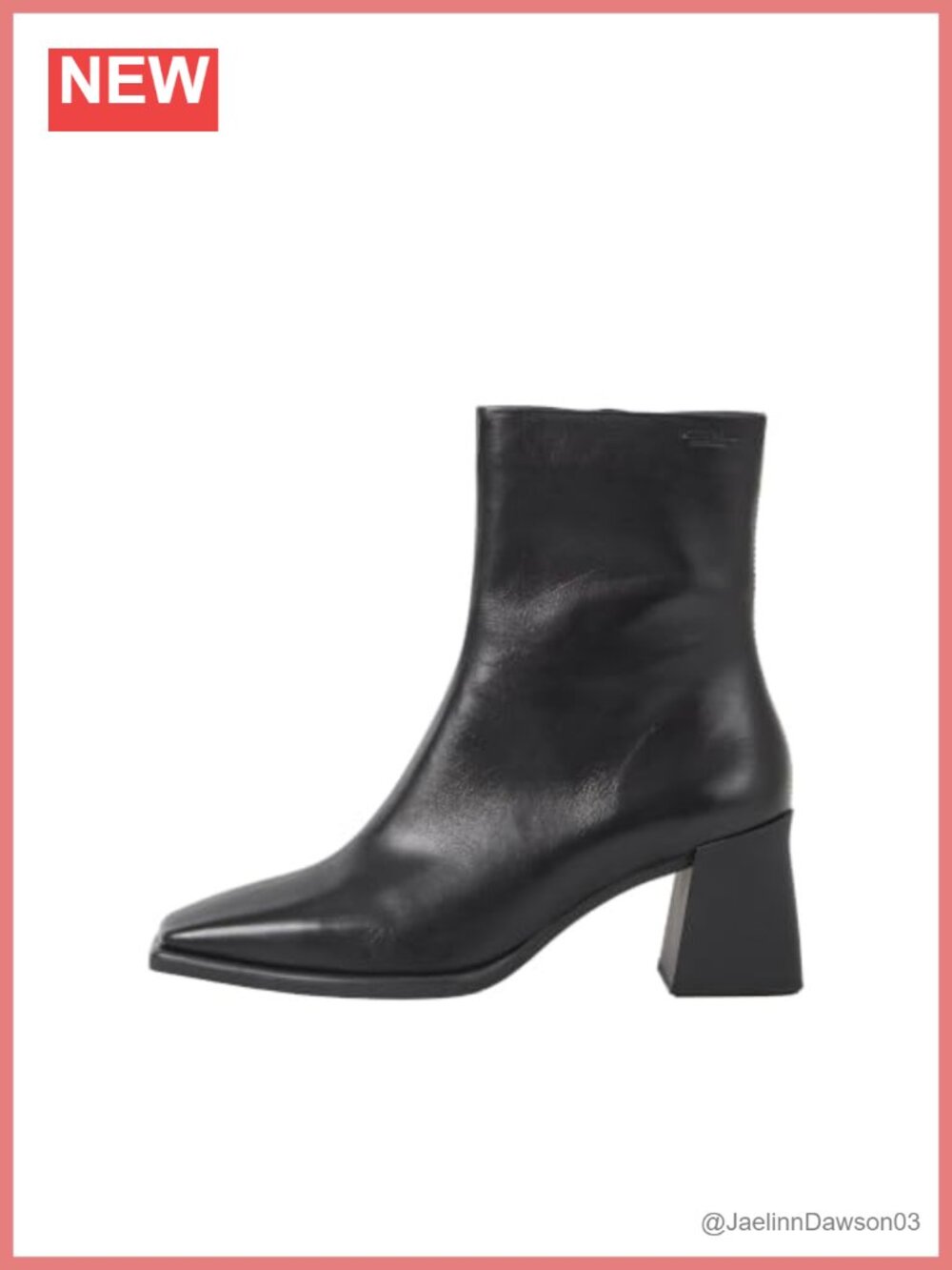 Leather Square Toe Block Heel Ankle Booties Zip Closure